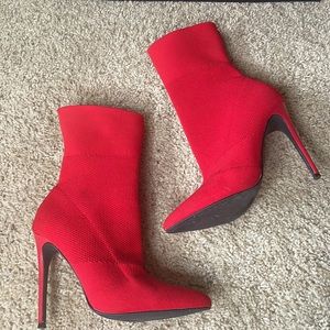 Steve Madden Red Ankle Boots